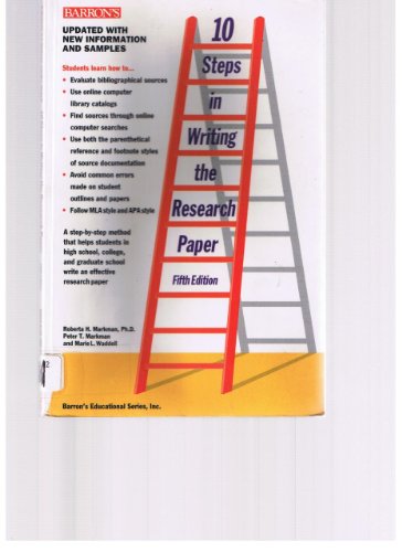 Beispielbild fr 10 Steps in Writing the Research Paper (10 Steps in Writing the Research Paper) zum Verkauf von BookHolders