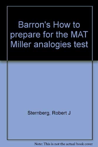 Beispielbild fr Barron's How to prepare for the MAT Miller analogies test zum Verkauf von Wonder Book
