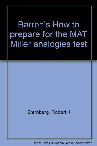 Imagen de archivo de Barron's How to prepare for the MAT Miller analogies test a la venta por Wonder Book