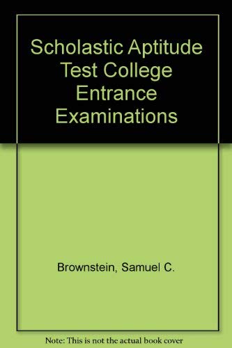 9780812027730: Scholastic Aptitude Test College Entrance Examinations