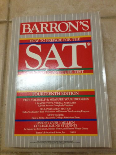 Stock image for Barron's How to Prepare for the SAT Scholastic Aptitude Test for sale by Better World Books: West