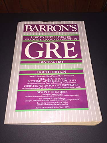 Imagen de archivo de Barron's How to Prepare for the Graduate Record Examination - GRE : General Test a la venta por Better World Books