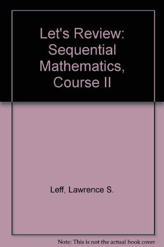 Imagen de archivo de Barron's Review Course Series: Let's Review: Sequential Mathematics, Course II a la venta por gearbooks