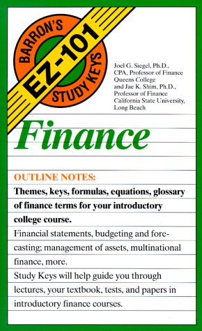 Imagen de archivo de Finance (Barron's Ez-101 Study Keys) a la venta por SecondSale