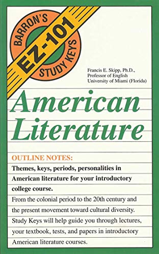 Imagen de archivo de American Literature (EZ-101 Study Keys) a la venta por Your Online Bookstore