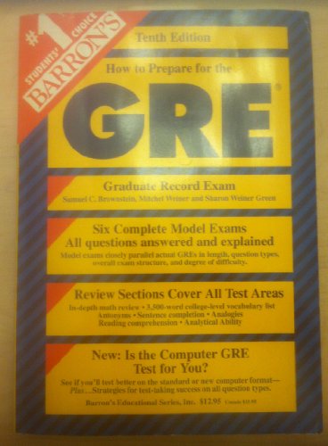 Beispielbild fr How to Prepare for the Graduate Record Examination: GRE General Test (Barron's How to Prepare for the GRE) zum Verkauf von Wonder Book