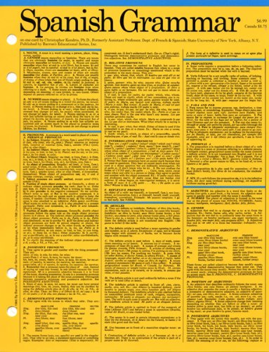 9780812050813: Spanish Grammar (Grammar Card Guides) (Spanish Edition)