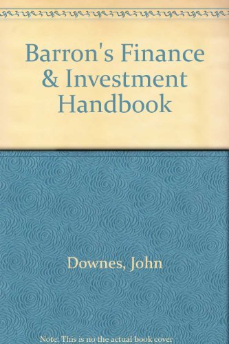 Imagen de archivo de Finance and Investment Handbook a la venta por Better World Books