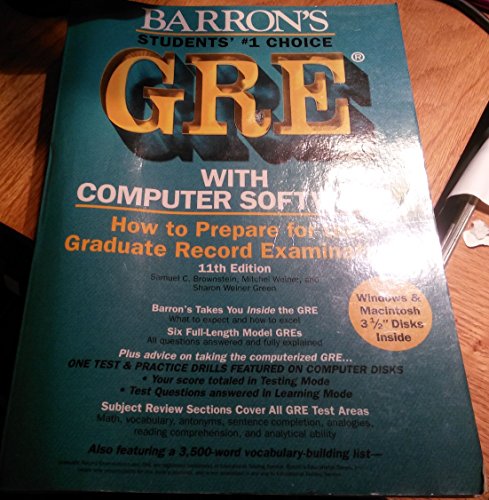 Stock image for How to Prepare for the Gre -- Graduate Record Examination General Test/Book and Disks, IBM Windows: Book and Computer Program/Book and Disk, IBM Windows for sale by Better World Books