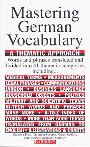 Stock image for Mastering German Vocabulary: A Thematic Approach (Barron's Vocabulary) for sale by SecondSale