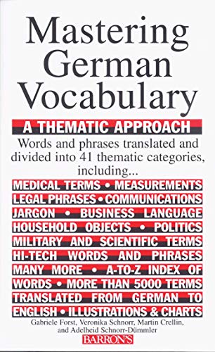 9780812091083: Mastering German Vocabulary: A Thematic Approach (Barron's Vocabulary)