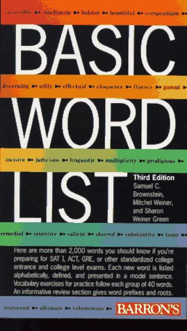 Imagen de archivo de Basic Word List a la venta por Better World Books