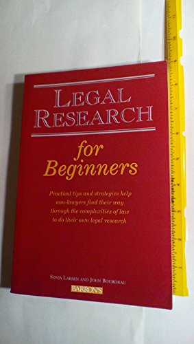 Beispielbild fr Legal Research for Beginners zum Verkauf von Better World Books