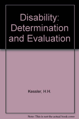 Imagen de archivo de Disability--determination and evaluation, a la venta por ThriftBooks-Dallas