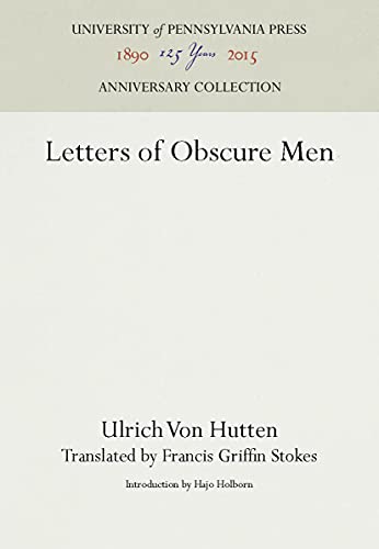 Beispielbild fr Letters of Obscure Men zum Verkauf von Ergodebooks