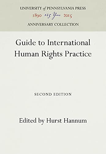 Beispielbild fr Guide to International Human Rights Practice (Procedural Aspects of International Law) zum Verkauf von Wonder Book