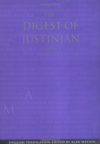 Beispielbild fr The Digest of Justinian [2 Volumes] zum Verkauf von Second Story Books, ABAA