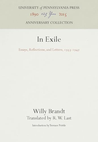 Beispielbild fr In Exile : Essays, Reflections, and Letters, 1933-1947 zum Verkauf von Better World Books: West