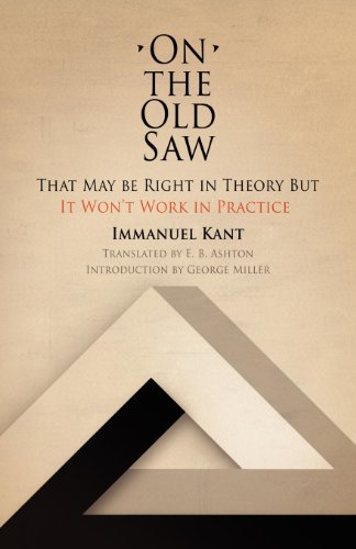 Imagen de archivo de On The Old Saw: That May Be Right in Theory, But It Won't Work in Practice a la venta por Discover Books
