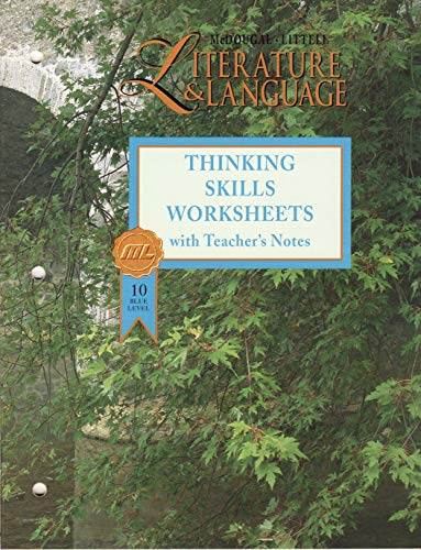 Stock image for LITERATURE AND LANGUAGE, THINKING SKILLS WORKSHEETS WITH TEACHERS NOTES, BLUE LEVEL for sale by mixedbag