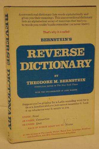 Imagen de archivo de Bernstein's Reverse Dictionary a la venta por ThriftBooks-Atlanta