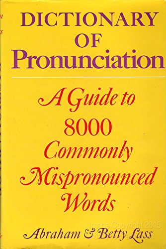 Beispielbild fr Dictionary of Pronunciation zum Verkauf von The Yard Sale Store