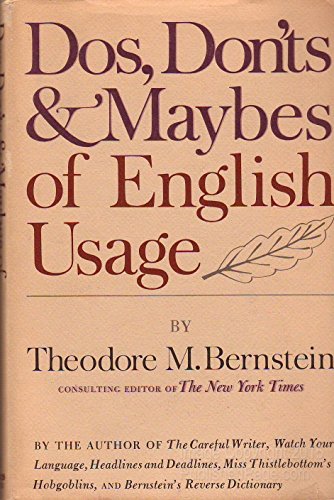 Imagen de archivo de Do's, Don'ts, and Maybes of English Usage a la venta por Better World Books