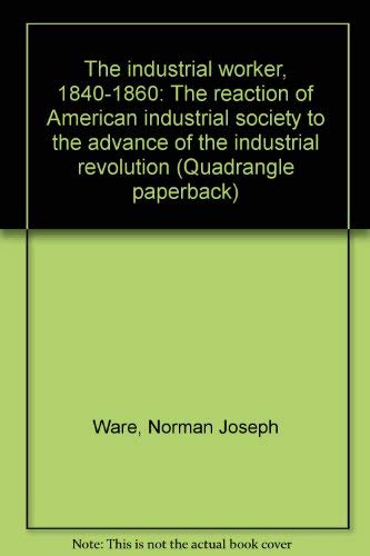 Imagen de archivo de The industrial worker, 1840-1860: The reaction of American industrial society to the advance of the industrial revolution (Quadrangle paperback) a la venta por HPB-Red