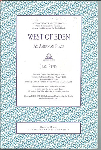 Stock image for West of Eden: An American Place for sale by Hippo Books