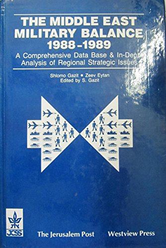 Stock image for THE MIDDLE EAST MILITARY BALANCE 1988-1989 A Comprehensive Data Base & In-Depth Analysis of Regional Strategic Issues for sale by Larry W Price Books
