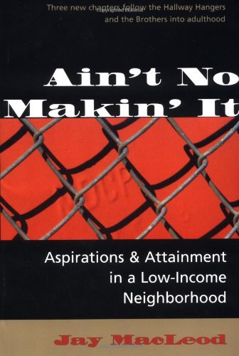 Beispielbild fr Ain't No Makin' It : Aspirations and Attainment in a Low-Income Neighborhood zum Verkauf von Better World Books