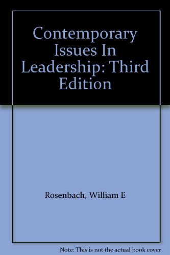 Beispielbild fr Contemporary Issues In Leadership: Third Edition zum Verkauf von HPB-Diamond