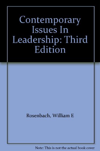 Imagen de archivo de Contemporary Issues In Leadership: Third Edition a la venta por HPB-Diamond