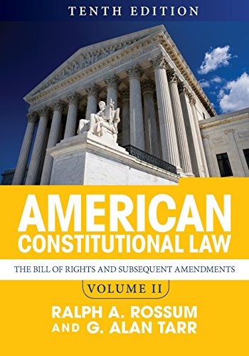 Beispielbild fr American Constitutional Law, Volume II: The Bill of Rights and Subsequent Amendments zum Verkauf von BooksRun