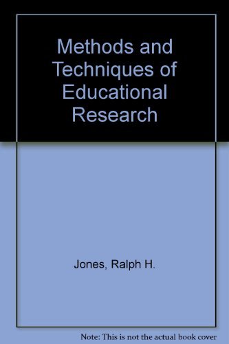 Stock image for Methods and Techniques of Educational Research for sale by Zubal-Books, Since 1961