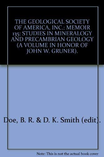 Stock image for STUDIES IN MINERALOGY & PRECAMBRIAN GEOLOGY for sale by Neil Shillington: Bookdealer/Booksearch