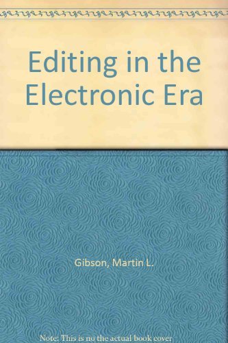 Stock image for Editing in the Electronic Era for sale by Wonder Book