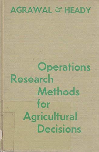 9780813812007: Title: Operations research methods for agricultural decis
