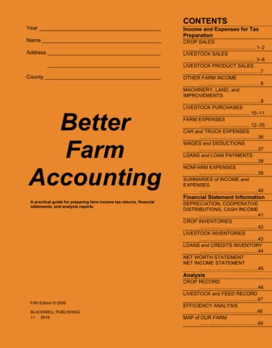 Imagen de archivo de Better Farm Accounting: A Practical Guide for Preparing Farm Income Tax Returns, Financial Statements, and Analysis Reports, 5th Edition Format: Paperback a la venta por INDOO