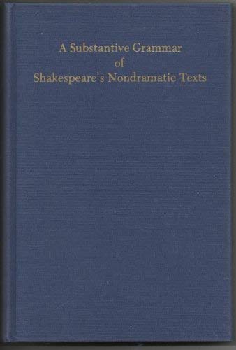 9780813906195: Substantive Grammar of Shakespeare's Nondramatic Texts