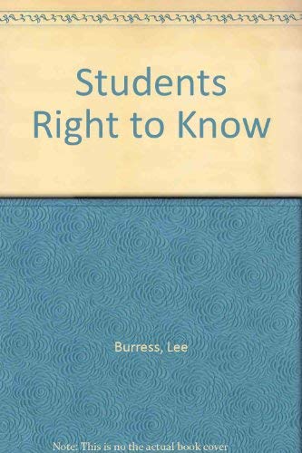 Imagen de archivo de Students Right to Know a la venta por HPB-Red