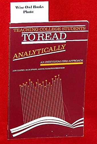 Stock image for Teaching College Students to Read Analytically : An Individualized Approach for sale by Better World Books: West