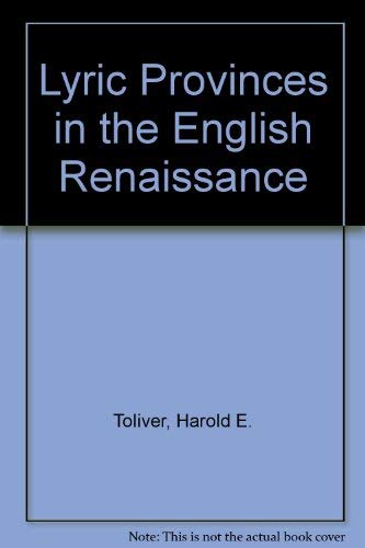 Lyric Provinces in the English Renaissance