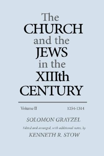 9780814322543: The Church and the Jews in the XIIIth Century (Vol. II)