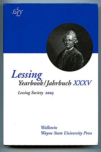 Beispielbild fr Lessing Yearbook (English and German Edition) zum Verkauf von Unique Books