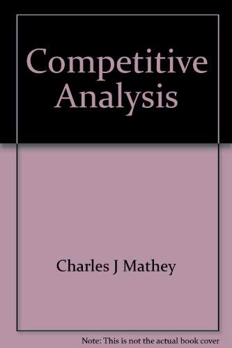 Beispielbild fr Competitive Analysis zum Verkauf von BookHolders