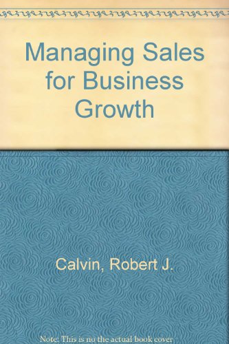 Imagen de archivo de Managing Sales for Business Growth a la venta por Better World Books