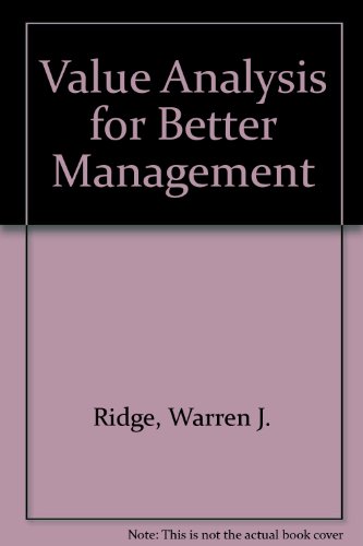 Beispielbild fr Value Analysis for Better Management zum Verkauf von Better World Books