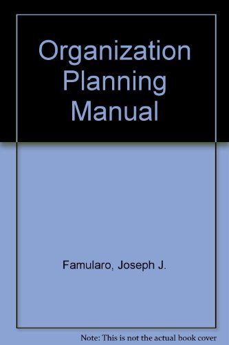 Stock image for Organization Planning Manual for sale by Better World Books