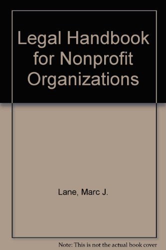 Imagen de archivo de Legal Handbook for Nonprofit Organizations a la venta por Better World Books